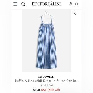 Madewell Blue Striped Dress